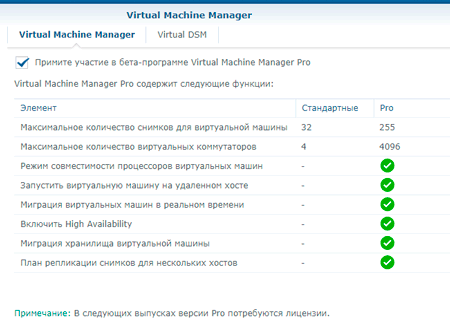 Differences between the regular version of VMM and Pro